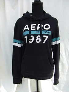 Aeropostale Hoodie Black,Blue, White  Aero  NYC-1987 Women's Size XS - Picture 1 of 8