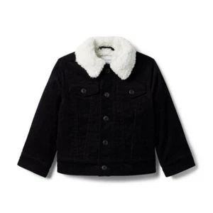 JANIE AND JACK CORDUROY SHERPA COLLAR TRUCKER JACKET Black Size 5-6 NWT 89.00 - Picture 1 of 4