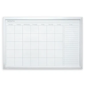Cathedral Products White Frame Magnetic Monthly Planner Dry Erase Board 51x76cm - Picture 1 of 6
