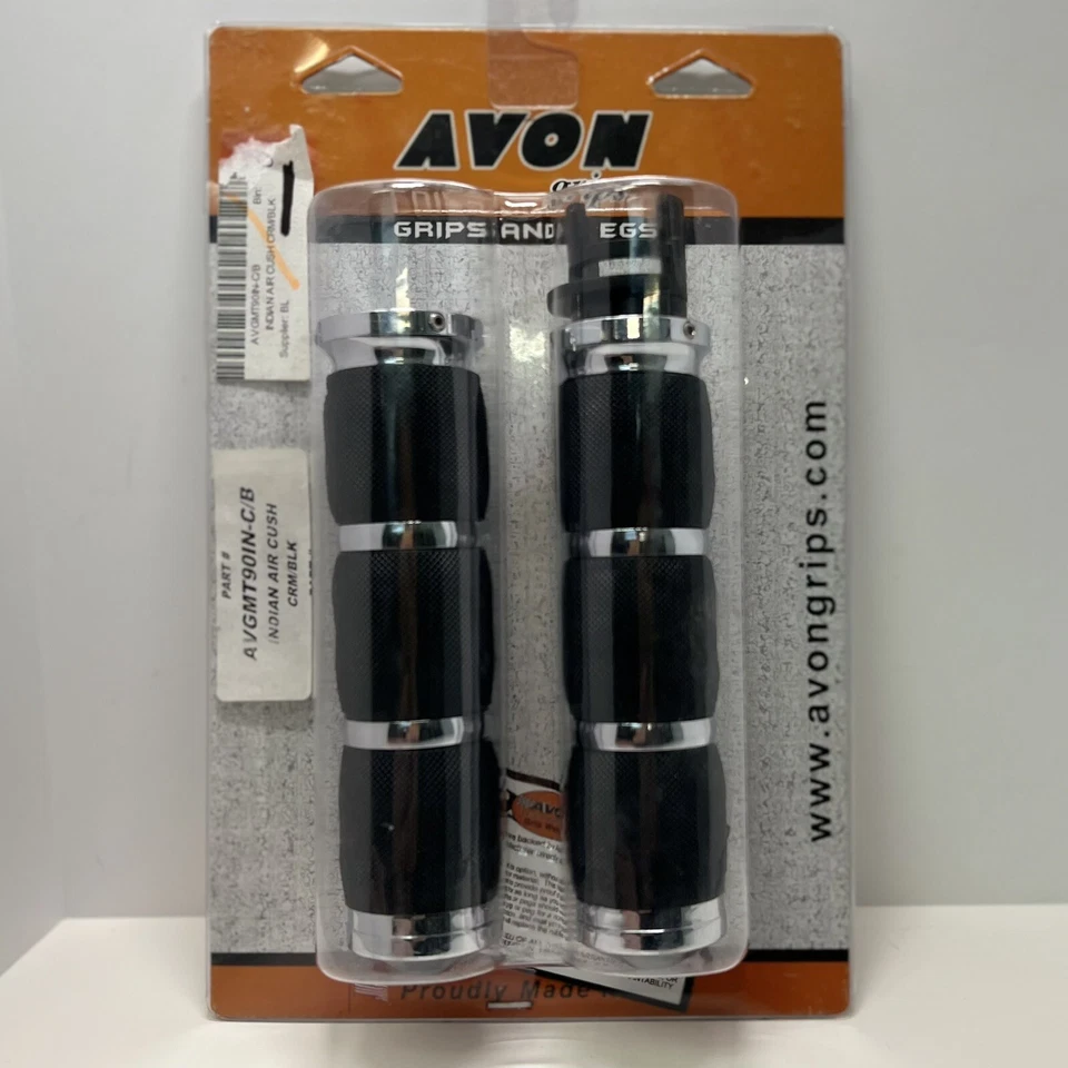Empuñaduras AVON INDIAN AIR ACOLCHADAS CROMADAS NEGRAS AVGMT90IN-C/B Foto 1 de 1