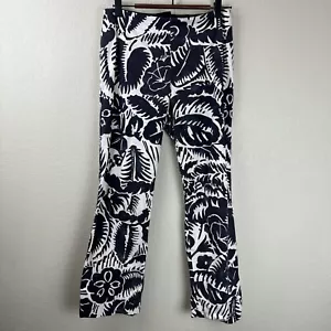 Marc Jacobs Pants Women 6 Floral Blue Beige Crop Flare Hawaiian - Picture 1 of 13