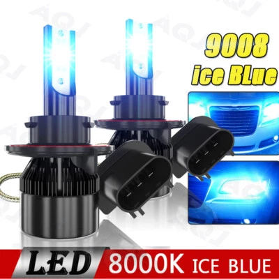 LED Headlight Hi/Low Kit H13 9008 ICE BLUE Bulbs for 2005-2012 FORD Mustang GT - Image 1 of 4