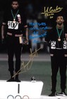 tommie smith john carlos PODIUM 1ST 3RD BLACK POWER DOUBLE signed 12x8 photo