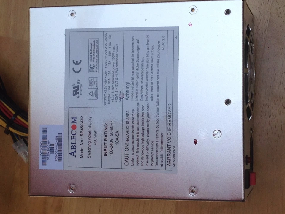 SuperMicro PWS-0045 SP450-RP 450W power supply with redundant cooling feature - Image 1 of 1