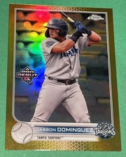 Jasson Dominguez 2022 Topps Chrome Pro Debut GOLD Refractor /50 PDC-59 CLEAN