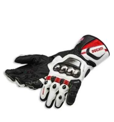 Ducati Motorcycle Leather Racing Gloves Motorbike Riding Gloves All Sizes - Image 1 of 2