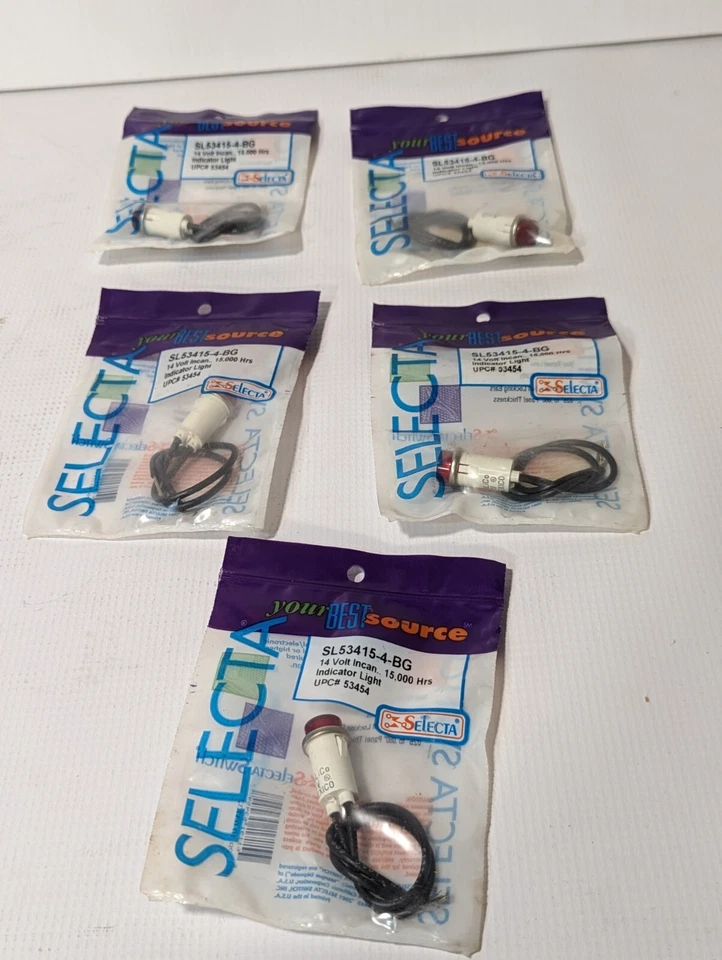 Lot of 5 Selecta SL53415-4-BG Indicator Lights  in Factory Bag - Image 1 of 4