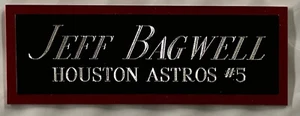 PLACA DE IDENTIFICACIÓN JEFF BAGWELL ASTROS PARA ESTUCHE CUBO DE EXHIBICIÓN DE BÉISBOL AUTOGRAFIADO firmado - Imagen 1 de 5