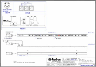 PX2-5104X2-V2C5 RARITAN Rack Power Distribution Unit - Image 1 of 4