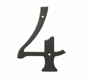 Deltana RN6-4 Number 4 | 6 Inch | Solid Brass | 4 Finishes - Picture 1 of 9