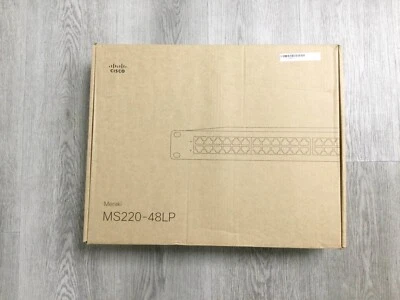 Cisco Meraki MS220-48LP-HW 48-Port Gigabit 370W PoE Switch UNCLAIMED New - Image 1 of 2