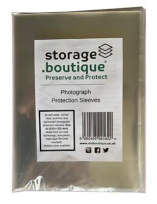 Storage.boutique PHOTOGRAPH Protection SLEEVES Acid Free A5 Archive Standard • 4.99£