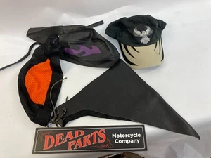 Harley Leder Kugelkappe Kopfwickel Helm Liner Bandana Do-Rag - Bild 1 von 7