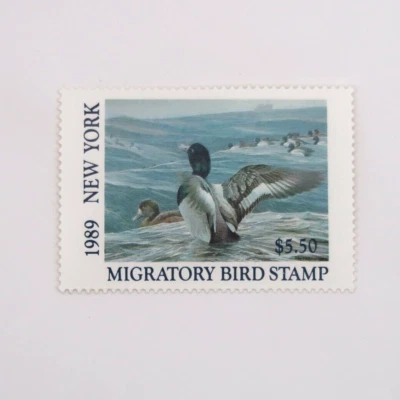 New York Migratory Bird Stamp Ducks Waterfowl Vintage 1989 - Image 1 of 3