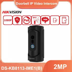 Timbre POE resistente a vandalismo Hikvision 2 MP DS-KB8113-IME1 (B) video intercomunicador - Imagen 1 de 5