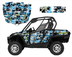 Gráficos Can-Am Commander 800 1000 con kit de envoltura de puerta camuflaje digital azul - Imagen 1 de 6