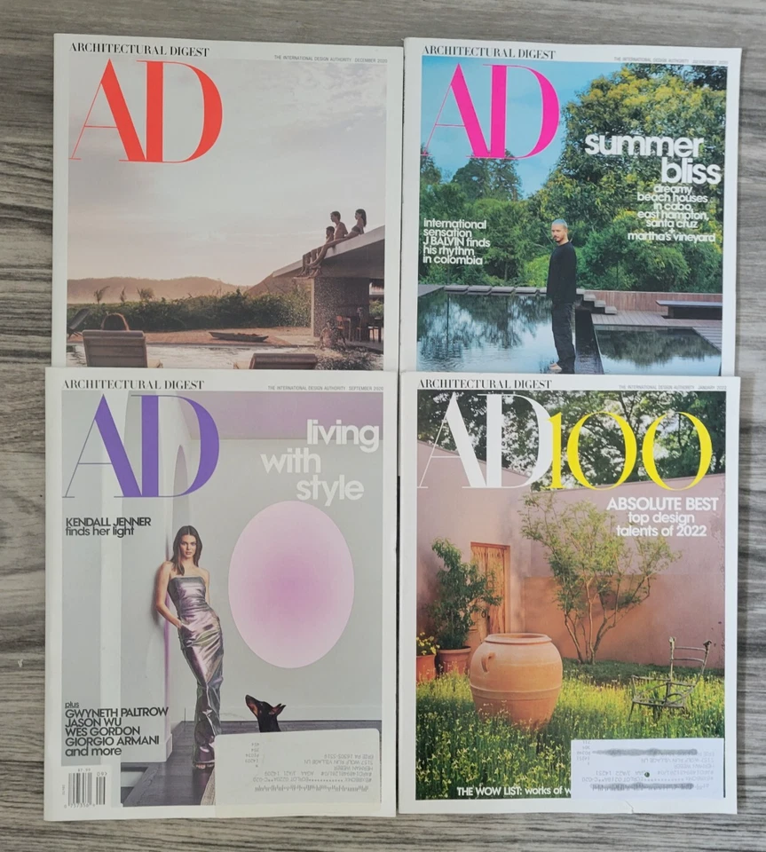 2020 Architectural Digest Magazine Lot 4 AD100 Kendall Jenner José J. Balvin - Image 1 of 1