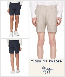 Tiger Of Sweden Shorts 100% Linen Lightweight Hills 6 Regular Fit Lightweight - Picture 1 of 41