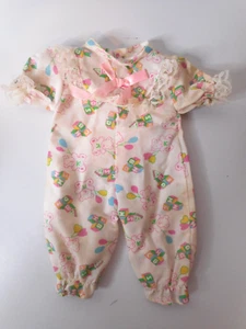 Handmade Small Doll Sleepwear Jumper Bears Block Balloon Design Lace Cloth 10" - Picture 1 of 8