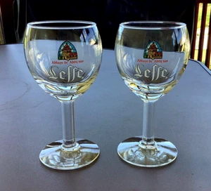 Leffe "Abbaye de Abdij van" Chalice Style Beer Glasses 7" Tall, 25 cl, Set of 2 - Picture 1 of 11