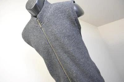 VTG REI Knitted Vest Jacket Gray Full Zip Wool/Nylon Hiking Camping Mens Large - Image 1 of 4