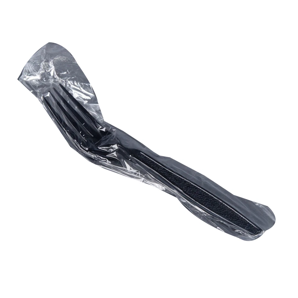 Direct Link Heavy Weight Wrapped Cutlery Fork Black, Plastic | 1000/Case - Image 1 of 1