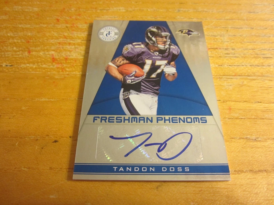 Tandon Doss Autographed 2011 Totally Certified #187 #'d 039/299 ROOKIE Ravens - Image 1 of 2