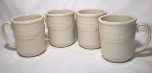 Longaberger Pottery: WOVEN TRADITIONS: IVORY: 4 Mugs: EXC: NR - Picture 1 of 5