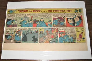 PEPSI und PETE The Pepsi-Cola Cops Comic Strip Zeitung Ad 1943 D - Bild 1 von 1