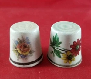 Ceramic Thimble Holland Souvenir Set Of 2 - Imagen 1 de 6