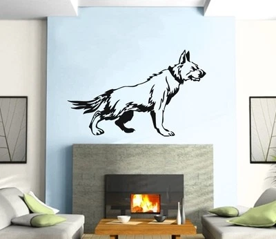Pegatina de pared calcomanía vinilo perro pastor animal mural arte urbano (z358) Foto 1 de 3