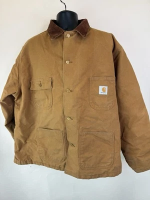 Jaqueta masculina vintage anos 80 Carhartt casaco celeiro colarinho de veludo EUA tamanho XL - Imagem 1 de 4