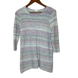 Maglione J Jill colori pastello maglia a righe manica lunga taglia XS donna - Foto 1 di 11