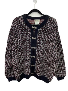 Suéter De Colección LL Bean Mujer XL Cárdigan Lana Ojo de Pájaro Noruega Pescador Nórdico - Imagen 1 de 8