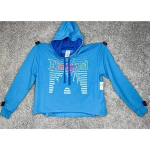Women's Disneyland Castle Hoodie Size 1X Long Sleeve Top Blue New With Tags - Picture 1 of 8