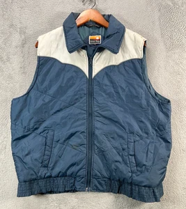 Vintage OZARK TRAILS Puffer Vest Size XL Blue Western Puffer Vest Zip Insulated - Picture 1 of 18