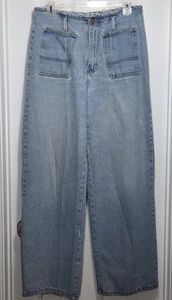 Vintage 90s Encore Womens L Trouser Wide Leg Jeans Boho High Rise USA Made - Picture 1 of 13