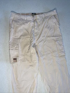pantaloni cargo vintage uomo proprietà statale larghi y2k Rocawear 44x34 Biege Hip Hop - Foto 1 di 6