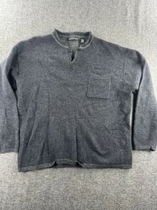Vintage Structure Wool Sweater Mens Large Blue V-Neck Lambswool Rabbit Retro - Picture 1 of 10