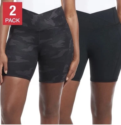 Pantalón corto de bicicleta para mujer Danskin - negro, grande (paquete de 2) Foto 1 de 4