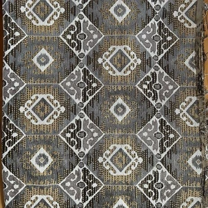 Vintage Fabric Heavy Upholstery Brown Beige Geometric Velvet Kilim Turkish Style - Picture 1 of 8
