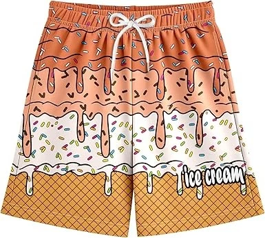 Baseball Ice Cream Drip Hawaii Shorts Boys Custom Youth Sports Team Gift - Image 1 of 4