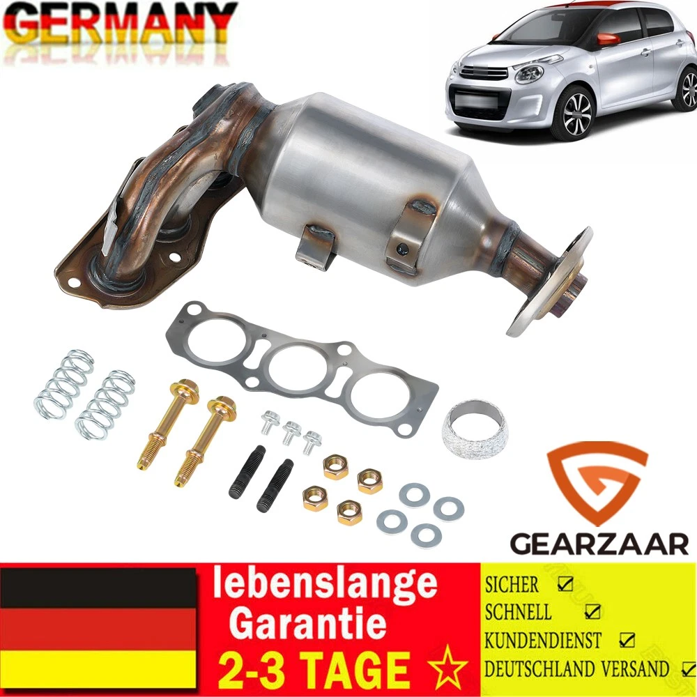 Ersatz Katalysator Peugeot 107 Katalysator Mit Dichtungssatz – Passend Für Citroën C1, Peugeot 107 & Toyota Aygo 1.0 (2005-2014) Katalizator Citroën C1
