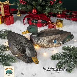 Carry-Lite Sport Plast Ente Lockvogel Paar Vintage Stockente & schwarze Ente Italien Deko - Bild 1 von 15