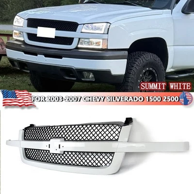 Summit White Front Bumper Grill For 2003-2007 Chevrolet Silverado 1500 2500 3500 - Imagem 1 de 4