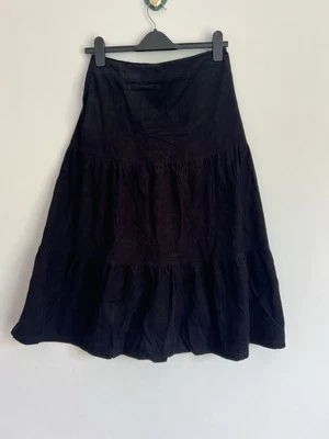 JOULES Womens Cord Skirt Midi Isabel Tiered Size 6 8 & 10 Black NEW OD08 - Image 1 of 4