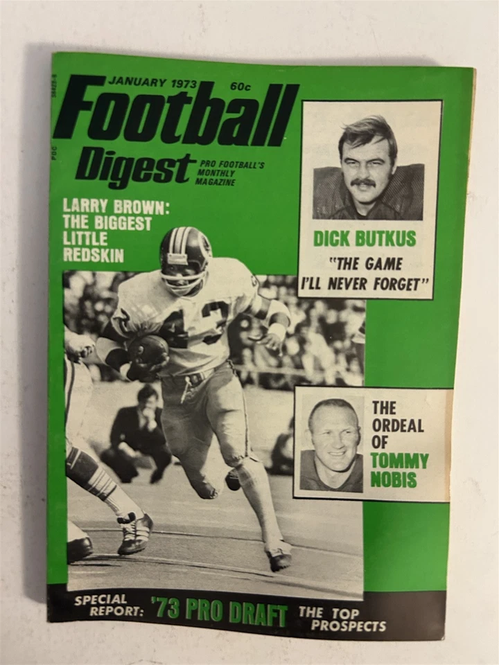 Football Digest 1973 Washington Redskins Larry Brown Bears Dick Butkus sin etiqueta Foto 1 de 1