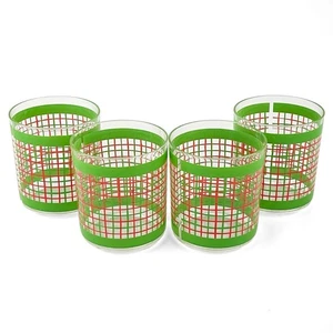 Vintage 60s 70's Drinking Glasses Tumblers Plastic Pink Green Set of 4 Mod Funky - Picture 1 of 9