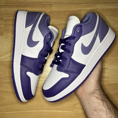Air Jordan 1 Low “Court Purple” 553560-551 Youth Size 5 / Fits Women’s Size 6.5 - Image 1 of 4