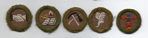 Group #4,  Lot of 5 Merit Badges, Type A-C (1911-1940), Cut Down to Round - Picture 1 of 1